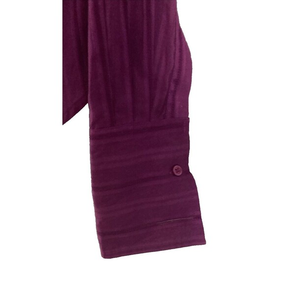 Moda International Y2K Purple Shirt Size PS Semi Sheer Long Sleeve Button-Up Top - Picture 8 of 10